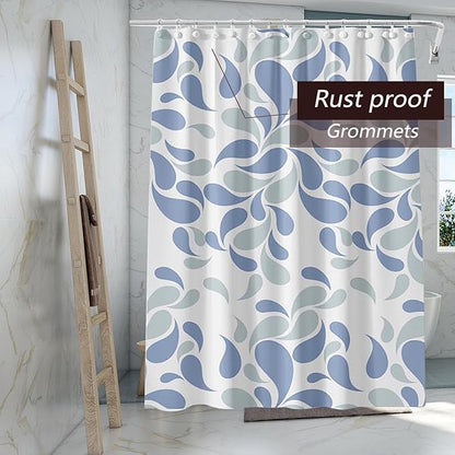 Water Droplets Shower Curtain Liner, 4G PEVA Shower Liner, Plastic Peva Waterproof Shower Curtains, 72x72 inch with Grommet Holes 3 Magnetic Weights
