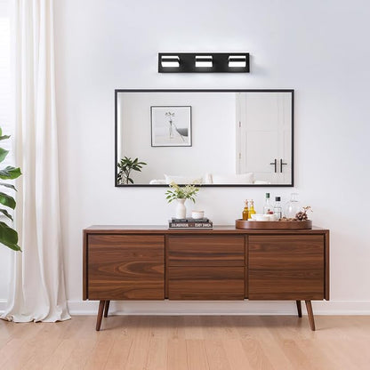 Bathroom Lighting Fixtures Over Mirror, 3 Light Black Vanity Light | Cool White, 5000K, Modern Vanity Wall Lights for Bath, Dressing Room, Restroom, 21.6 inch