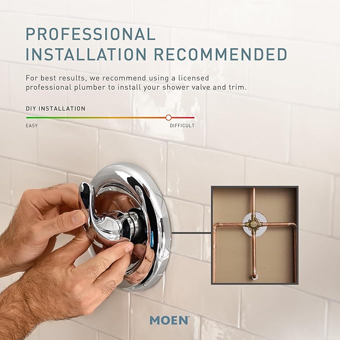 Moen Halle Spot Resist Brushed Nickel Shower Faucet Trim Set featuring Wide Showerhead and Lever Handle with Posi-Temp Valve Included, 82971SRN