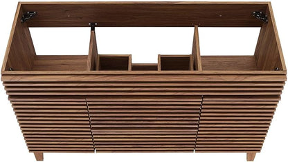Modway Render 48" Single Sink Compatible (Not Included) Bathroom Vanity Cabinet in Walnut