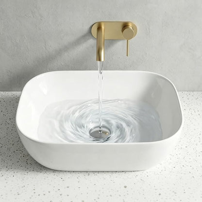 NUESTRA VIDA 18.1"x13" Bathroom Vessel Sink, White Ceramic Sink Bowl Above Counter, Vanity Sink, Lavatory Wash Basin