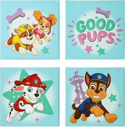 Nickelodeon Paw Patrol 4 Pack Square Canvas Wall Art Set, 11''x11'' each