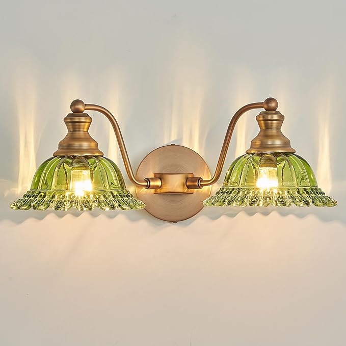 Green 2 Light Vanity Light Bathroom Light Vintage Bathroom Light Fixtures