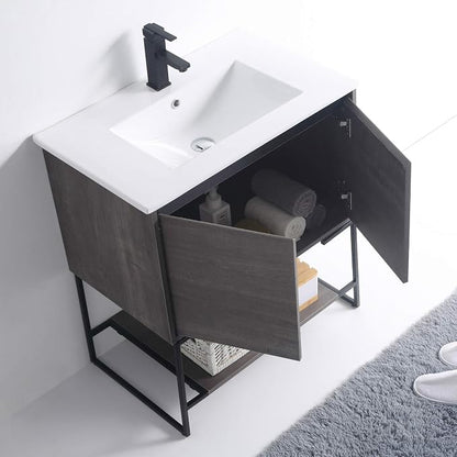 30 Inch Bathroom Vanity with Sink - Modern Knob Free Design, Elegant Space-Saving Solution for Your Bathroom - Durable, Bathroom Vanities for a Contemporary Look - Urbania Collection
