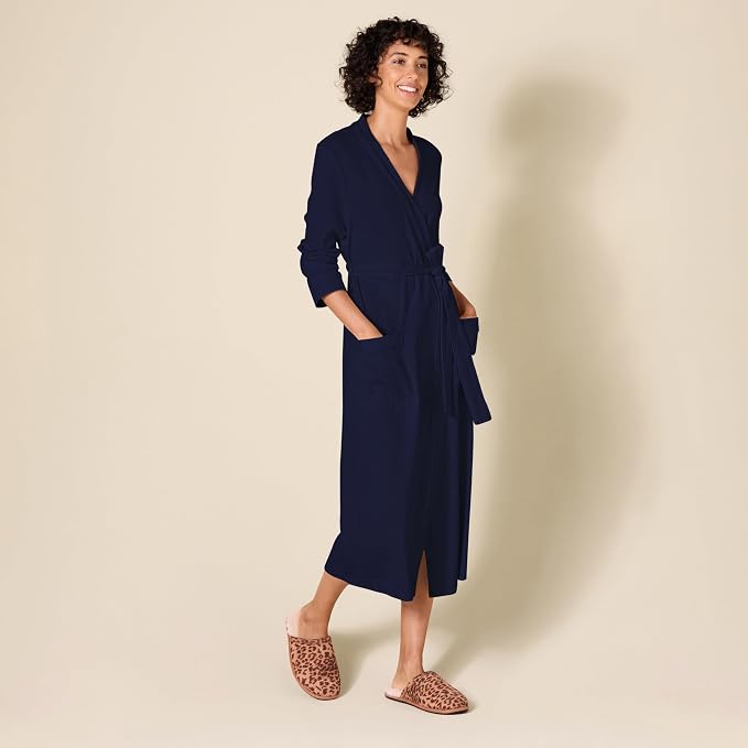 Amazon Essentials Women's Lightweight Waffle Full-Length Bath Robe (Available in Plus Size)