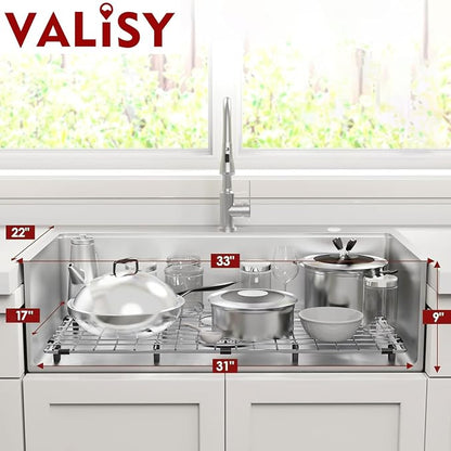 33x22 Drop in Kitchen Sink, SUS304 Stainless Steel Top Mount Workstation Sink, 16 Gauge Brushed Nickel Single Bowl Kitchen Sinks with Accessories for Kitchen Laundry Utility