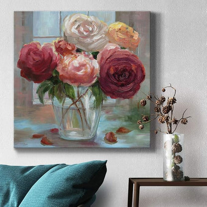 Renditions Gallery Rose Society Wall Art, Premium Gallery Wrapped Canvas Decor, Ready to Hang, 40 in H x 40 in W, Made in America Print