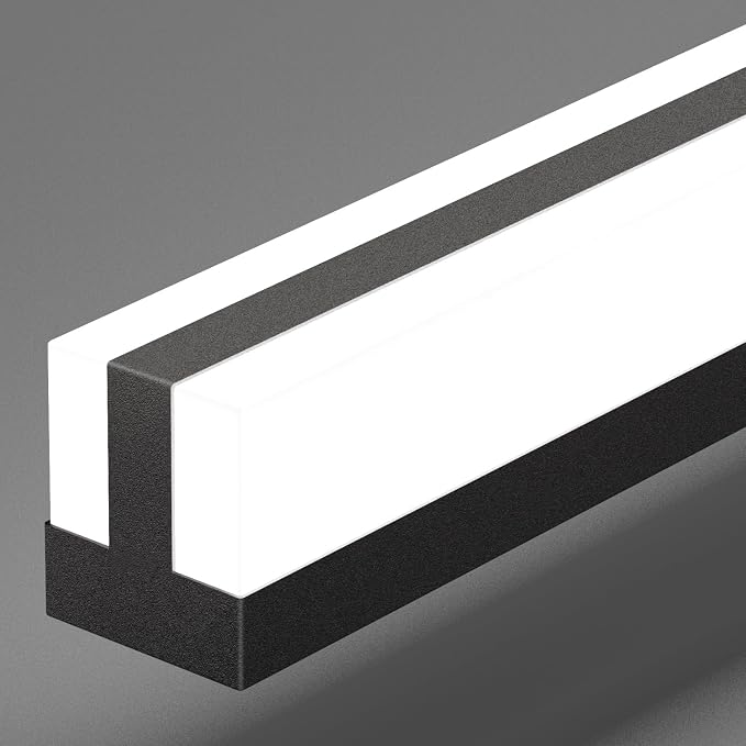 SOLFART Bathroom Lighting Fixtures Over Mirror 25W 40 Inch Modern Black LED Vanity Lights 5CCT Dimmable Bathroom Light