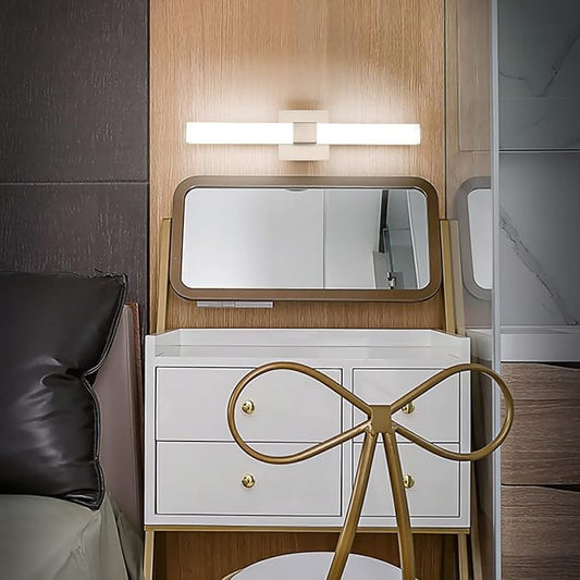 LED Bathroom Vanity Light - 24 inch Brushed Nickel Vanity Lights - Modern Bathroom Light Fixtures Over Mirror 6000K Cool White