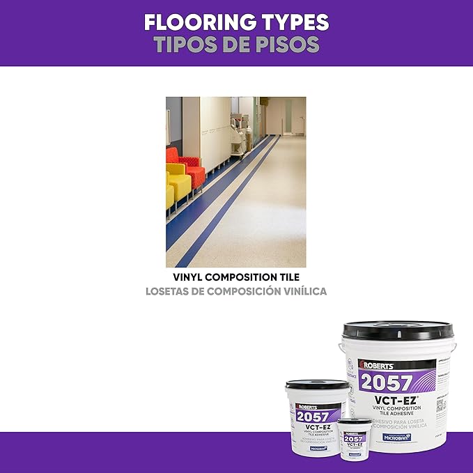 Roberts 2057-1 1 Gallon Vinyl Composition Tile (VCT) Adhesive, for Installing Vinyl-Composition or Vinyl-Asphalt