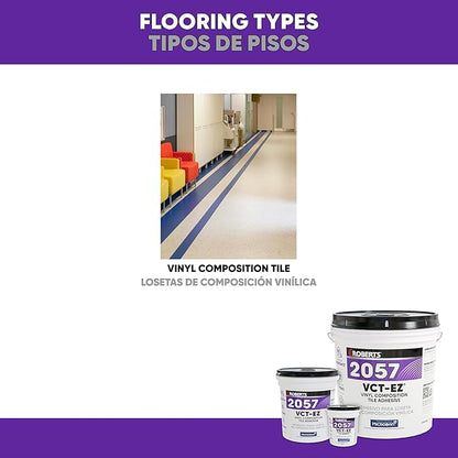 Roberts 2057-1 1 Gallon Vinyl Composition Tile (VCT) Adhesive, for Installing Vinyl-Composition or Vinyl-Asphalt