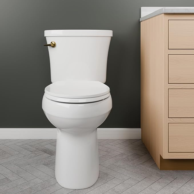 Mayfair Universal Size Slow Close Toilet Seat, Durable Plastic, Fits Round & Elongated Toilets, White