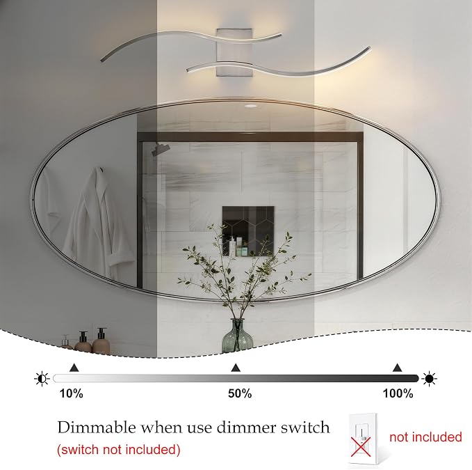 KARTOOSH Hardwired LED Vanity Lights for Bathroom | 1 Pack 31.5 Inch, 3CCT Dimmable, Waterproof, Rustproof, Bathroom Light Fixtures Over Mirror