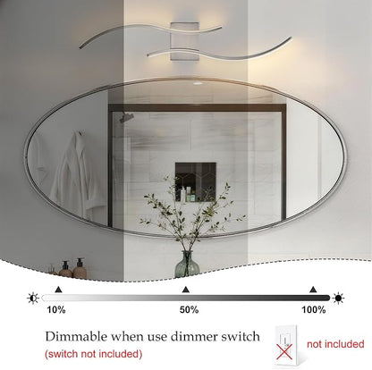 KARTOOSH Hardwired LED Vanity Lights for Bathroom | 1 Pack 31.5 Inch, 3CCT Dimmable, Waterproof, Rustproof, Bathroom Light Fixtures Over Mirror