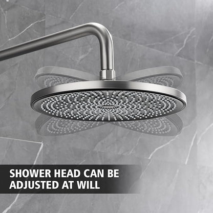 sumerain Concealed Shower Faucet Sets with 10 inch Rainfall Shower Head, Brushed Nickel Shower Fixtures with Rough-in Valve and Trim Kit