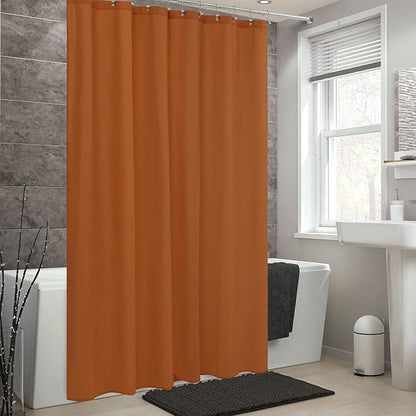 ALYVIA SPRING Extra Long Fabric Shower Curtain or Liner Burnt Orange, 72x84 | 3 Magnets, Soft Cloth & Hotel Quality, Machine Washable, Light-Weight, Extra Long Size