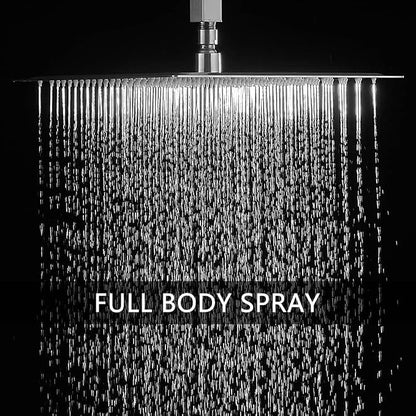 Brushed Nickel Shower System Bathroom 16 Inch Rain Shower Head Ceiling Mount with Handheld Luxury High Pressure Shower Combo Set Shower Faucet Rough-in Valve Body and Trim Kit