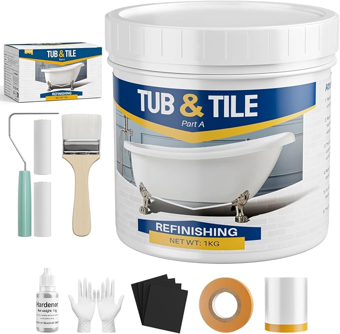 Tub Paint, 35oz Bathtub Paint White for Tile, Low Odor and Easy to Use, 50-55sq.ft