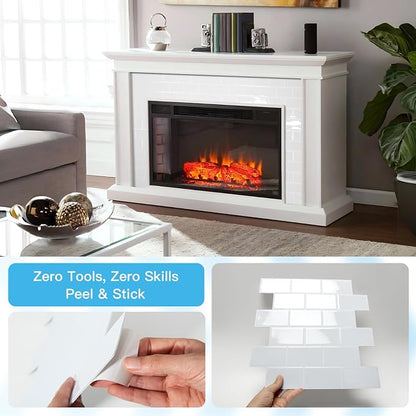 Art3d 10-Pack Subway Peel and Stick Backsplash, White Washed, 12 x 12 Inch | Thickened Design, No Warping, Durable, Self-Adhesive, Sturdy, for Kitchen, Bedroom, Ideal for New Home Buyers, Future Movers