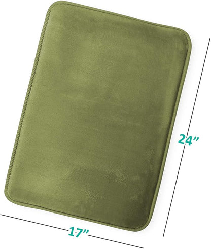 Clara Clark Bathroom Rugs, Velvet Memory Foam Bath Mat, Non-Slip, Machine Washable Bath Rugs - Dries Quickly, Ultra Soft Plush Bath Mats for Bathroom, 17 x 24, Sage Green