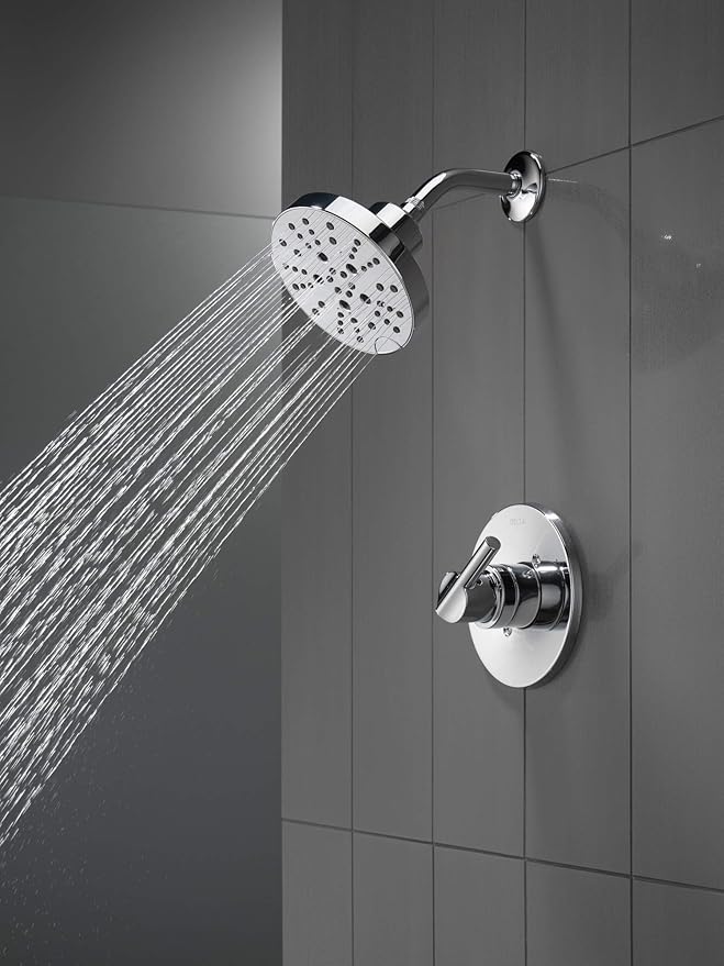 Delta Nicoli 14 Series H2Okinetic Shower Faucet Set, Chrome Shower Head and Handle Set, Valve Trim Kit, Chrome 142749 (Valve Included)