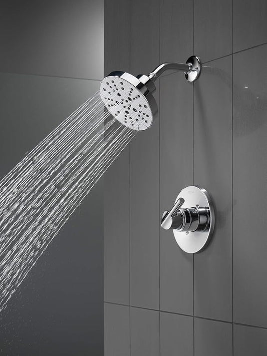 Delta Nicoli 14 Series H2Okinetic Shower Faucet Set, Chrome Shower Head and Handle Set, Valve Trim Kit, Chrome 142749 (Valve Included)