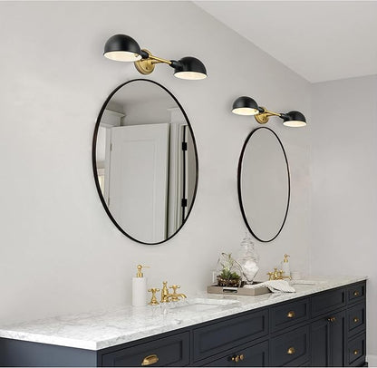 Westinghouse 6130800 Langhorne Transitional Two Light Wall Fixture, Matte Black and Brushed Brass Finish