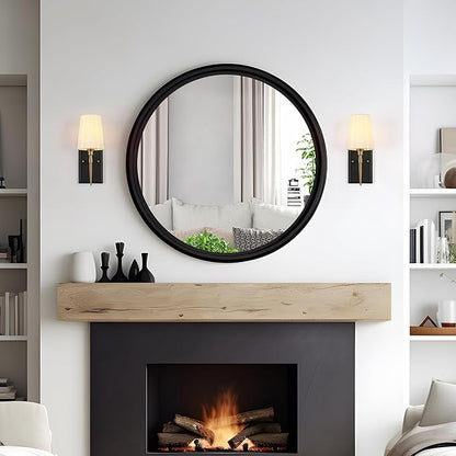 Black Gold Sconce, Modern Sconces Wall Lighting with Fabric Shade for Bathroom, Bedroom, Kitchen and Living Room