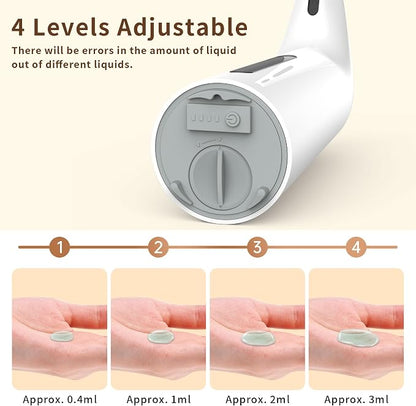 Automatic Liquid Soap Dispenser, 4-Level,13.5oz Touchless | Plastic,400ml White Electric Battery Operated Hand & Dish Countertop Soap Dispensers with Sensor for Bathroom,Kitchen Sink
