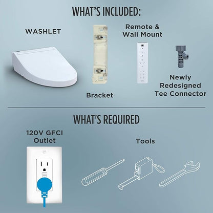 TOTO® WASHLET® C5 Electronic Bidet Toilet Seat with PREMIST and EWATER+ Wand Cleaning, Elongated, Cotton White - SW3084#01