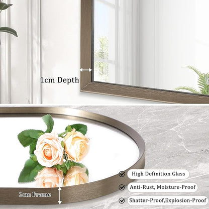 Arched Mirrors for Wall, Brushed Metal Frame Mirror, Arch Bathroom Vanity Mirror for Living Room Bedroom Mantel Entryway Hallways Home Decor Aluminum Alloy Frame 20"x16"