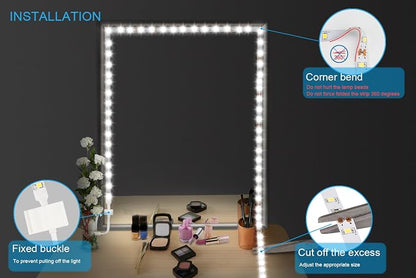 Led Vanity Mirror Lights Kit, ViLSOM 13ft/4M 240 LEDs Make-up Vanity Mirror | Mirror Light for Vanity Makeup Table Set with Dimmer and Power Supply, Mirror not Included