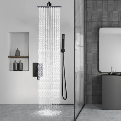 Aolemi Shower Faucet Set Rain Shower System with Handheld Spray Bathroom Shower Combo Rough-in Valve and Shower Trim Kit Included Oil Rubbed Bronze 12 Inch Wall Mount Shower Head