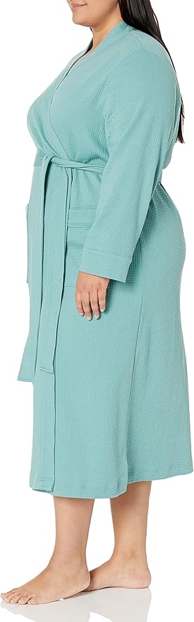 Amazon Essentials Women's Lightweight Waffle Full-Length Bath Robe (Available in Plus Size)