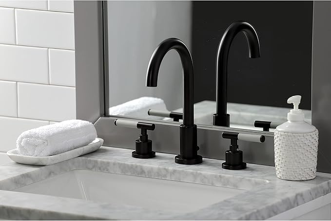 Fauceture FSC8925CKL Kaiser Widespread Bathroom Faucet with Pop-Up Drain, Oil Rubbed Bronze