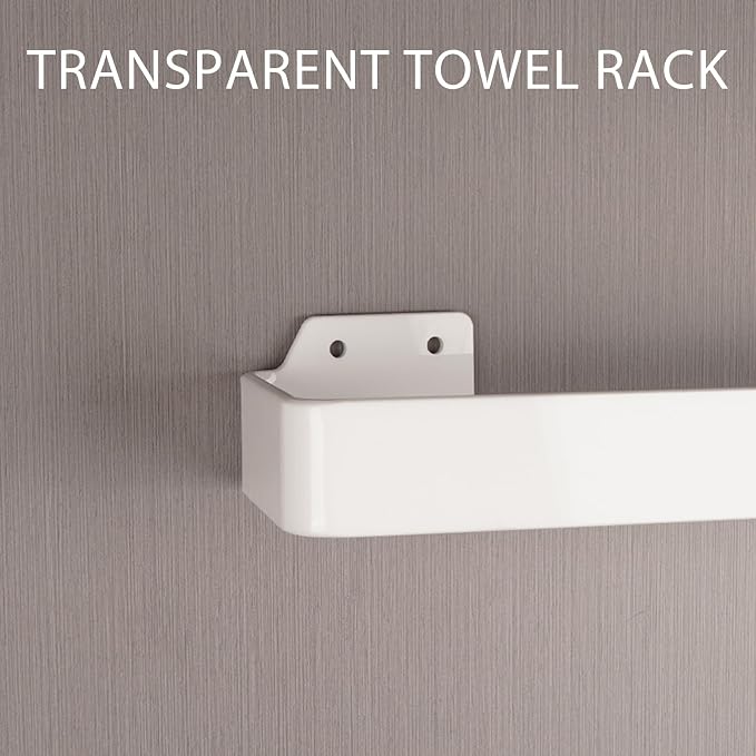 12.6Inches Hand Towel Holder, Self Adhesive Towel Rack for Bathroom Wall Mounted, Acrylic Towel Hanger (White)