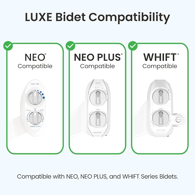 LUXE Bidet 3/8 x 3/8 x 8mm Hot Water Shut-Off Valve T-Adapter | Nickel Finish, Compatible with NEO & NEO Plus Series Bidet Attachments