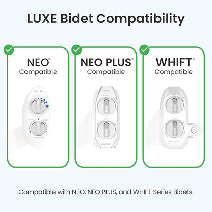 LUXE Bidet 3/8 x 3/8 x 8mm Hot Water Shut-Off Valve T-Adapter | Nickel Finish, Compatible with NEO & NEO Plus Series Bidet Attachments