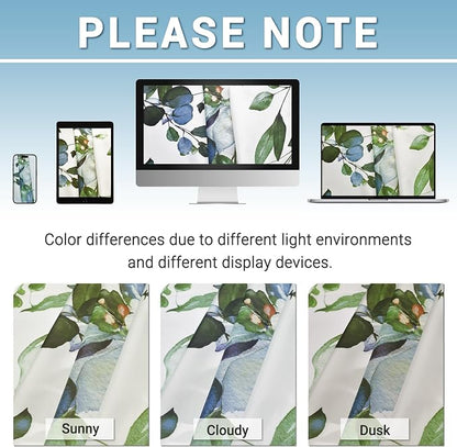 No Hook Floral Shower Curtain with Liner, Eucalyptus Green, 71x77 | Snap in Liner, 3 in 1, Water Repellent, Easy Install, Machine Washable, Hotel Style for Bathroom, Watercolor Pattern