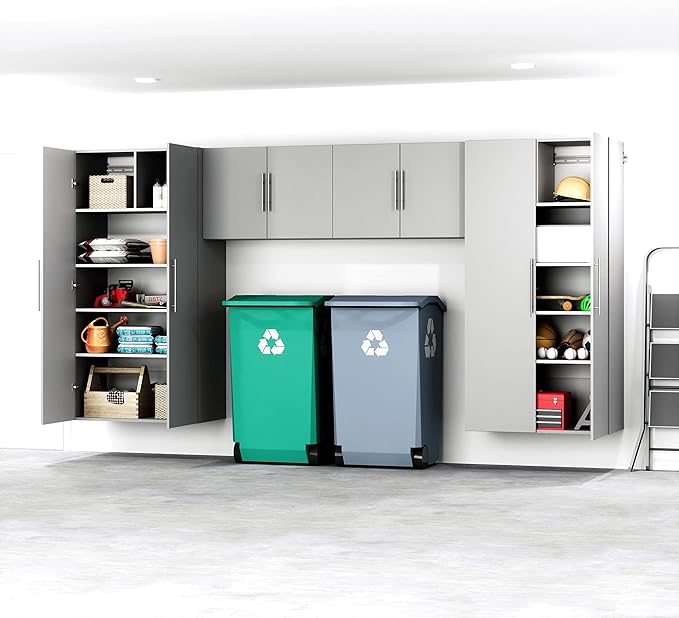 Prepac's HangUps Upper Storage Cabinet - Elegant and Spacious Wall Cabinets to Maximize Your Storage, 36" Size, Classic Light Gray Finish