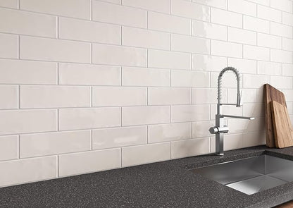 MSI Urbano Crema 4 in. x 12 in. Glossy Bullnose Ceramic Subway Wall Tile for Bathroom, Kitchen Backsplash, Accent, and Shower Walls