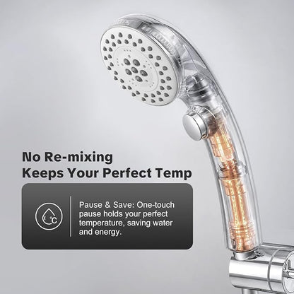OFFO 5 Mode RV Shower Head Replacement, On Off Switch for Water Saving, High Flow Powerful Boosting Showerheads, Chrome