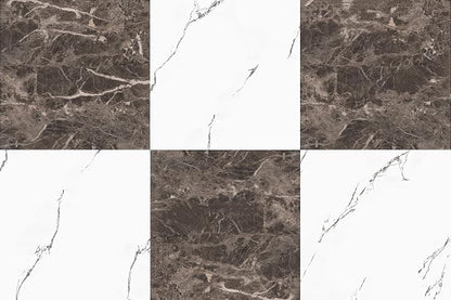 30-Pack 30 Sq.Ft Peel and Stick Floor Tiles Vinyl Matte Pattern Flooring, 12” x 12” Self Adhesive Vinyl Flooring DIY for Kitchen, Bathroom, Laundry, Brown&White Marble