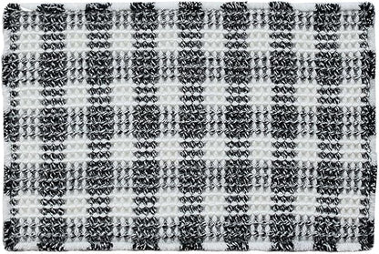 TYUU Waffle Bath Mat, Checkered Bathroom Rugs Non Slip, 30x20 Black & White | Super Absorbent Quick Dry Bath Rug, Non-Slip Backing, Soft Waffle Washable Farmhouse Bathroom Mats, Tub, Shower & Home Decor