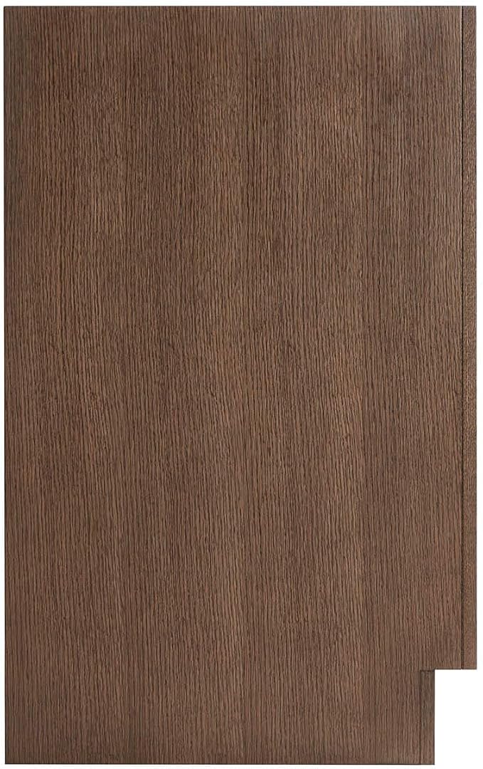 ARIEL Hepburn 36-inch Bathroom Vanity Base Cabinet,Solid Wood, 2 Soft Closing Doors, 5 Dovetail Drawers, Brown Oak