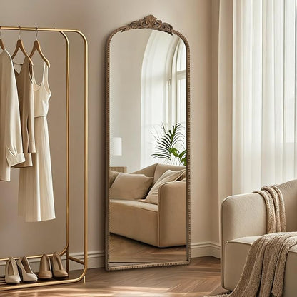 Micasso Gold Full Length Mirror: 21''x56'' Baroque Antique Floor Mirror | Traditional Ornate Vintage Long Body Mirror for Wall/Dressing Room/Cloakroom/Bedroom/Entryway/Hallway/Fireplace/Living Room