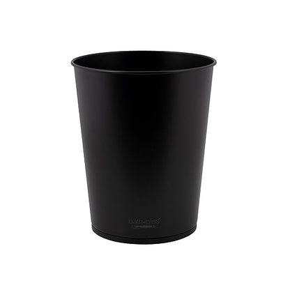 Bath Bliss 5 Liter Small Wastebasket | 2 Pack | Round Open Top | Trash Can | Bathroom | Bedroom | Kitchen | Office | Dorm | Disposal Waste Bin | Garbage | Matte Black