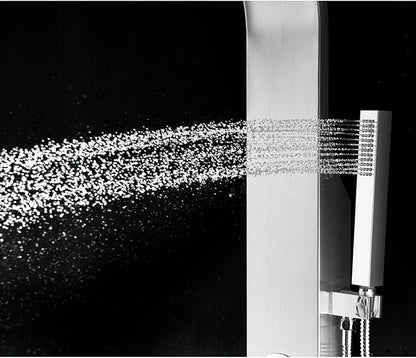 Blue Ocean 48" Stainless Steel SPS88213B Shower Panel Tower Column with Rainfall Shower Head and Handheld Shower (with hot/cold vavle) (Compact)