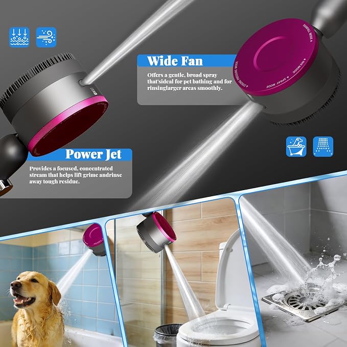 Filtered Shower Head with Handheld,High Pressure3+1Spray Mode Showerhead with Filters,Water Softener Filters Beads for Hard Water 360°Rotating Adjustable Shower Head with Wall Holder&ON/Off Switch