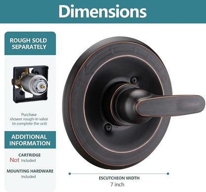 Shower Trim Kit Compatible with 1300/1400 Series, 1 Handle, Long Sleeve (Valve& Catridge Not Inclued), Oil Rubbed Bronze